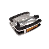 Pedal Bicicleta Aluminio y goma color Plata