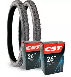 OFERTA 2 CUBIERTAS TKM + 2 CÁMARAS CST MTB 26x1,95